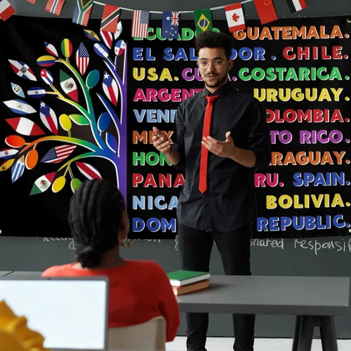 Vista 4 de Decoraciones del mes de la herencia hispana, pancarta latinoamericana, decoraciones para el aula española, decoraciones del mes nacional
