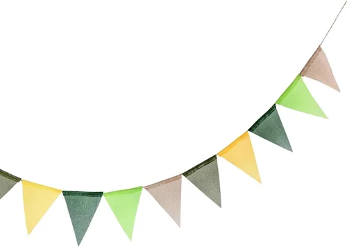Vista 2 de Banderín de arpillera de imitación de 40 banderines de tela multicolor para compromiso, boda, cumpleaños, decoración de despedida de soltera