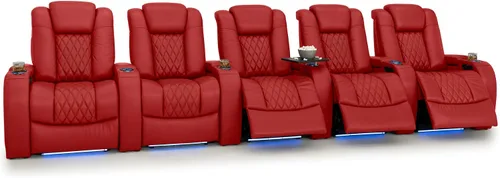 Vista 189 de Seatcraft Asiento de cine en casa Diamante Marrón Reclinable Individual