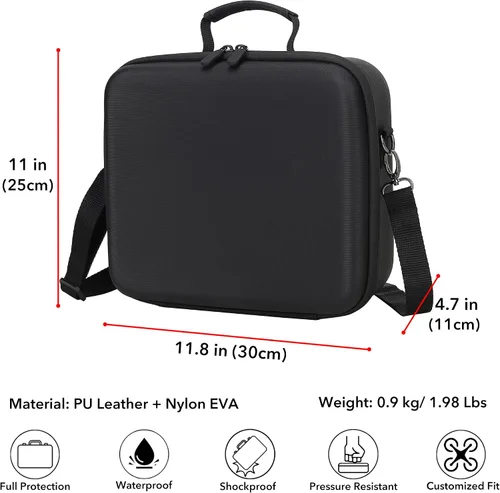 Vista 5 de RS 3 Mini funda, bolsa de hombro de almacenamiento impermeable, funda de transporte de viaje para DJI RS 3 Mini/Creator Combo, cardán de 3 ejes