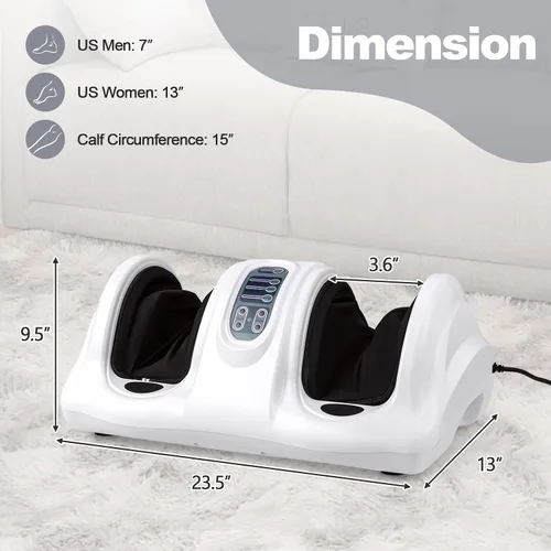 Vista 8 de ARLIME Masajeador de pies Shiatsu con control remoto, 4 modos de amasamiento profundo, masaje de piernas y tobillos y pantorrillas y pies para Blanco
