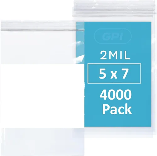Vista 30 de GPI Paquete de 100 bolsas de plástico transparente de 1.5 x 2 pulgadas con cierre de cremallera, bolsas de polietileno resistentes y duraderas de 2