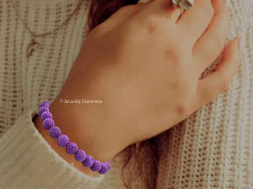 Vista 583 de Amazing Gemstone Crystal Bracelet for Women Men's Gifts - Protection Healing Crystal Bracelet - 8mm Gemstone Beaded Stretchable Bracelet Pulseras