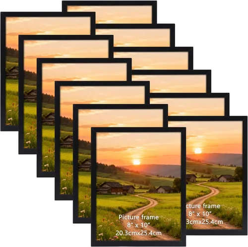 Vista 11 de Juego de 12 portarretratos negros de 4 x 6 pulgadas para mostrar fotos de 4 x 6 pulgadas, collage de múltiples marcos de 4 x 6 pulgadas para pared