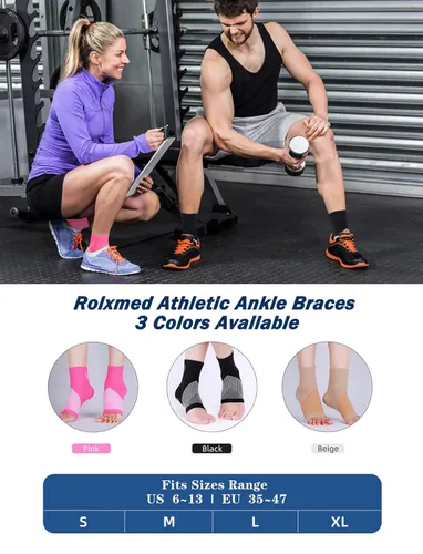 Vista 5 de Calcetines deportivos de compresión elástica para mujer, para aliviar la fascitis plantar, neuropatía, para mujeres y hombres (beige, S)