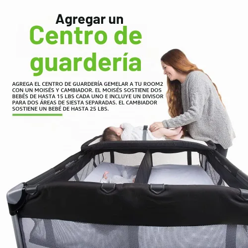 Vista 6 de Corral portátil JOOVY New Room2, carbón, Negro