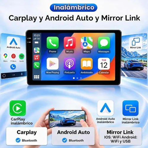 Vista 10 de [4+128G] Android 15 Radio de coche estéreo para Chevrolet Chevy Malibu 2009-2014 con CarPlay Android Auto, unidad de pantalla táctil de 9 pulgadas