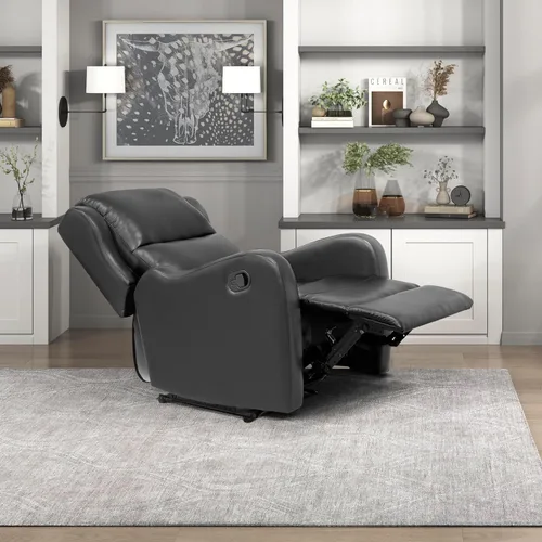Vista 6 de Lexicon Silla reclinable manual, sillón reclinable de pared, piel sintética Negro