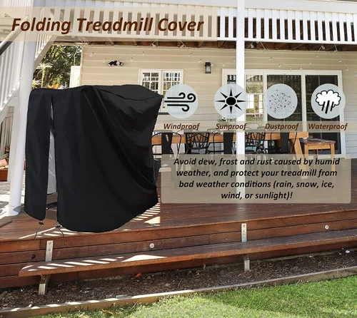Vista 7 de MaWGcowerd Folding Treadmill Cover - Dustproof and Waterproof Oxford Cloth Sunscreen Cover