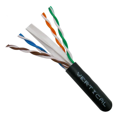 Vista 2 de Cable vertical CAT6A UV clasificado al aire libre Cable a granel 1,000ft - Negro