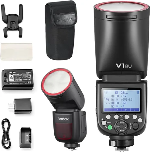 Vista 7 de Flash GODOX V1-C Versión USA para Canon, Flash Speedlight V1-CU con 2.4G Inalámbrico TTL, Batería Recargable, Sincronización de Alta Velocidad