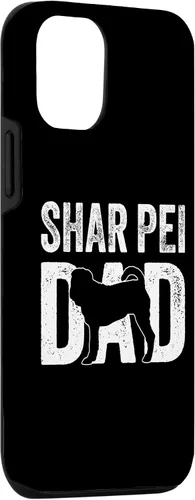 Vista 3 de iPhone 15 Retro Shar Pei Dad Papa Father's Day Sharpei Silhouette Case