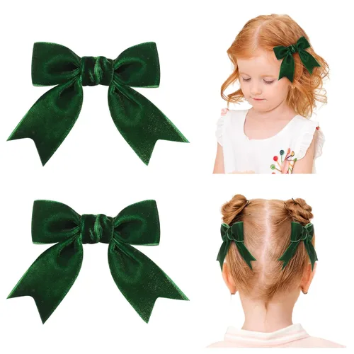 Vista 9 de YHXX YLEN Pinzas para el cabello para niñas, 2 unidades Cuadros con purpurina de 3 pulgadas