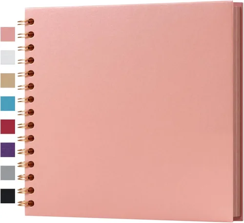 Vista 55 de potricher Álbum de Recortes DIY de 7 x 7 Pulgadas, 40 Páginas, Tapa Dura, Papel Kraft, Álbumes de Fotos para Recortes, Libro de Recuerdos para Bodas