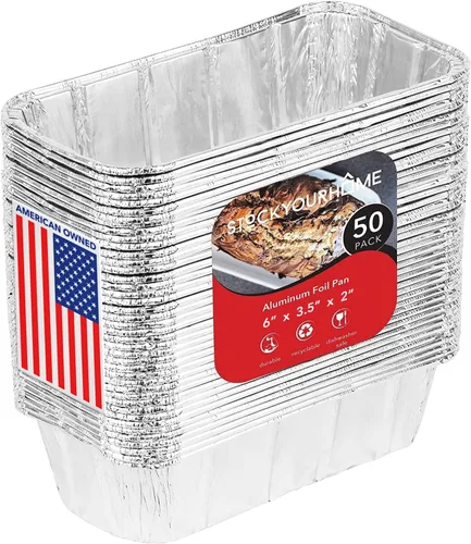 Vista 10 de Stock Your Home Mini moldes para pan de papel de aluminio de 1 libra (paquete de 30 unidades) desechables para pan, forros para hornear de 1 libra