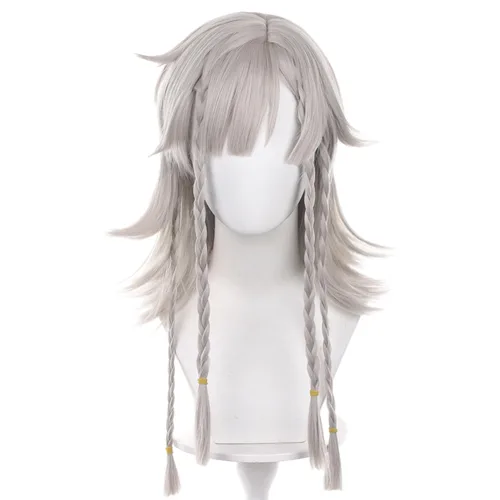 Vista 25 de Peluca para cosplay, disfraz de anime, pelo largo, cabello ondulado negro con flequillo y para mujer, fiesta familiar de Halloween Isolda