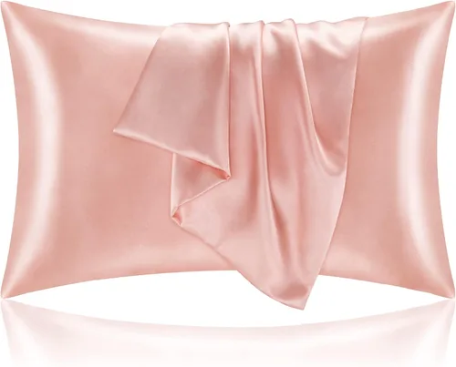 Vista 95 de BEDELITE Funda de almohada de satén para cabello y piel, súper suave y refrescante similar a las fundas de almohada de seda, paquete de 2 con cierre