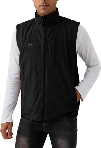 Vista 4 de Gihuo Chaleco de pesca para hombre, chaleco utilitario, chaleco de viaje de safari, chaleco de golf