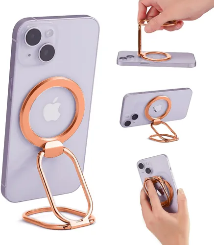 Vista 10 de Soporte magnético para anillo de teléfono, agarre extraíble y soporte para MagSafe