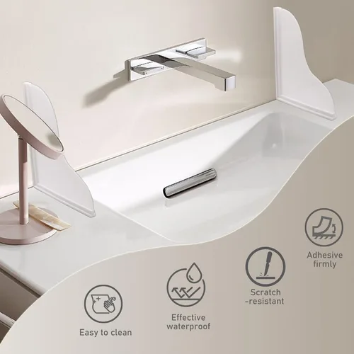 Vista 5 de Spidfee Kit de protección contra salpicaduras de ducha, protectores grandes contra salpicaduras para bañera, impermeables, autoadhesivos