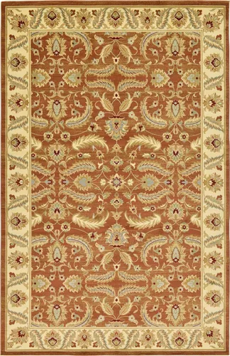 Vista 47 de Unique Loom - Colección Voyage - Alfombra redonda tradicional oriental, marrón, Polipropileno, Marrón/Azul Claro