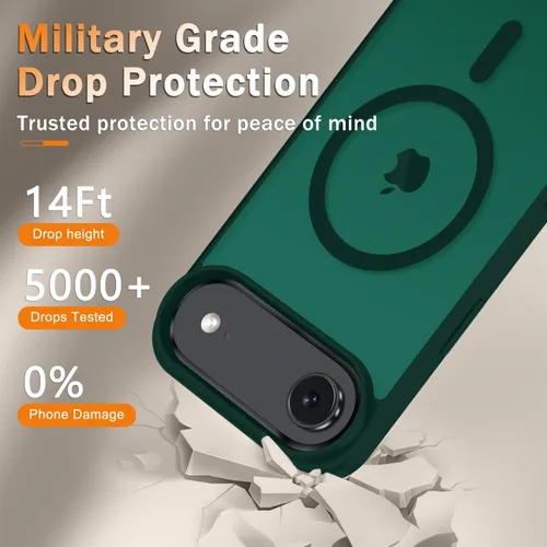 Vista 127 de Funda para Google Pixel 10 Pro XL, cubierta magnética mate, color negro Fit for MagSafe, Screen Protector included, Shockproof Military Grade