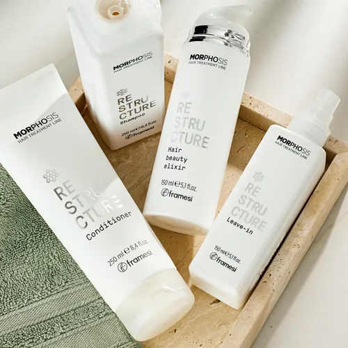 Vista 7 de FRAMESI Morphosis Restructure Hair Beauty Elixir de 5.1 onzas líquidas, mascarilla sin peso de 5 minutos, acondicionador reparador, ingredientes