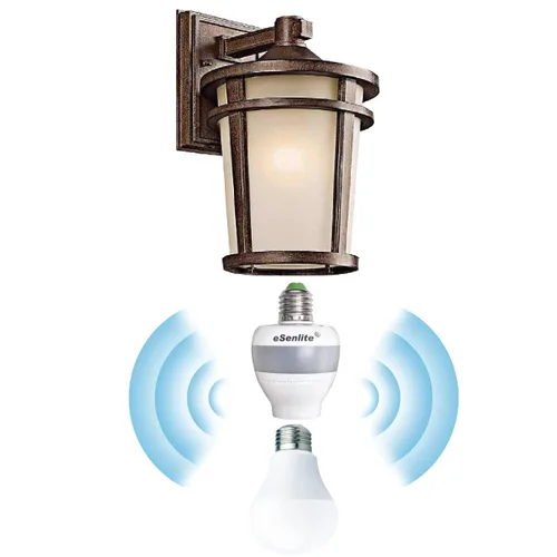 Vista 6 de Adaptador de enchufe de luz con sensor de movimiento de radar inteligente, complemento atornillado E26/E27, del atardecer al amanecer, radar