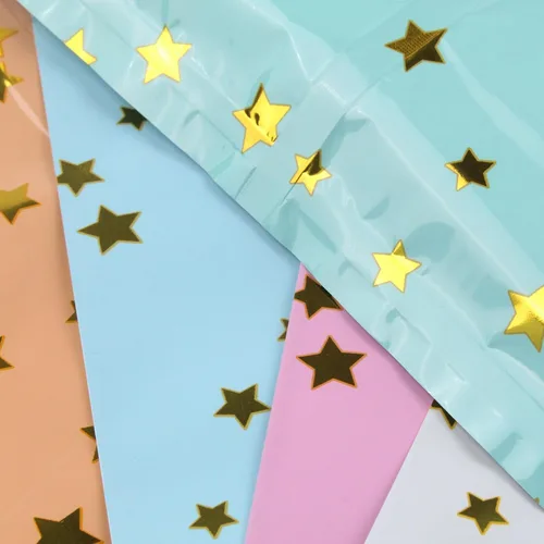 Vista 3 de 25 bolsas de recuerdo de fiesta para cumpleaños de niños, bolsas de dulces en 5 colores con patrón de estrella
