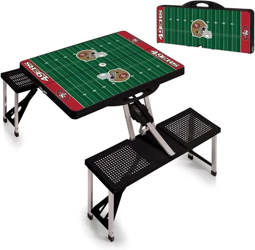 Vista 4 de Picnic TIME NFL Football Field Folding Picnic Table, Camping Table, Outdoor Table with Umbrella Hole