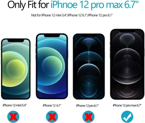 Vista 2 de Suoman Paquete de 3 protectores de lente de cámara para iPhone 12 Pro Max, vidrio templado 9H, [no afecta las tomas nocturnas], cubierta protectora