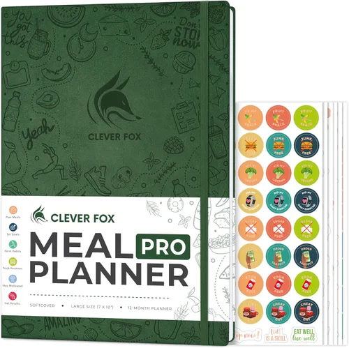 Vista 7 de Clever Fox Planificador de comidas PRO - Diario semanal de preparación de comidas con lista de comestibles y rastreador de pérdida de peso - Libro
