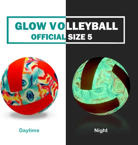 Vista 3 de SOAK Balón de voleibol de playa suave, brilla por la noche, pelota de voleibol impermeable para interiores y exteriores para adultos, adolescentes