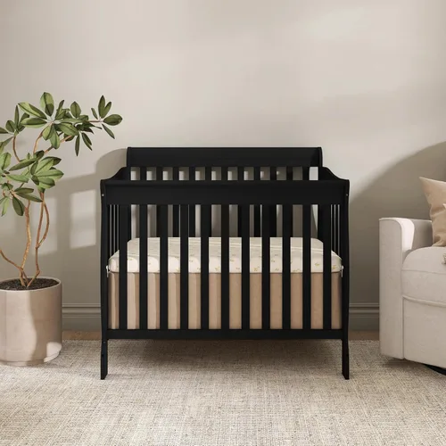 Vista 7 de Dream On Me Aden, Mini cuna convertible 4 en 1 en color negro, con certificado Greenguard Gold GREENGUARD Gold, ASTM/CPSC Compliant, BSA Verified