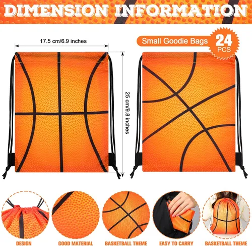 Vista 2 de Eccliy 24 bolsas de baloncesto con cordón para deportes, gimnasio, con cordón para baloncesto, regalos para adultos