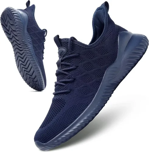 Vista 2 de Mevlzz Zapatos deportivos para correr para hombre, sin cordones, informales, de malla, transpirables, ligeros, para el trabajo