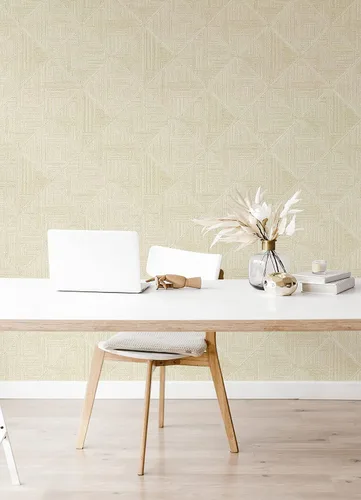 Vista 2 de Papel pintado geométrico amarillo de Cade