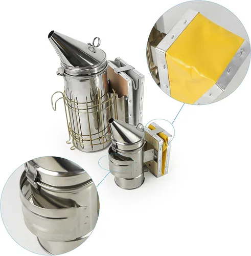 Vista 5 de Luwint Kit de ahumador de abejas para niños, mini ahumador de colmena de abeja de 7 pulgadas con guantes de apicultura XS para niños y niñas de 4 a