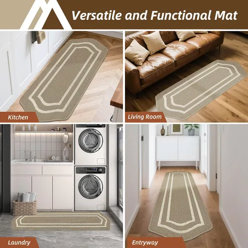 Vista 5 de COSY HOMEER Alfombras y tapetes de cocina antideslizantes de 24 x 48 pulgadas, tapete de cocina lavable para suelo, resistente a las manchas, tapete