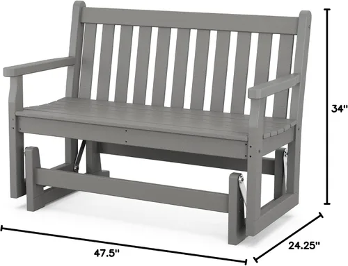 Vista 3 de POLYWOOD® Planeador de jardín tradicional, gris pizarra Pizarra gris