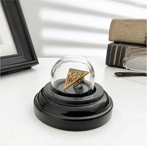 Vista 2 de Plymor Miniatura 1" x 1" Mini Cúpula de exhibición de cristal Tiny Cloche (base de chapa de madera negra)