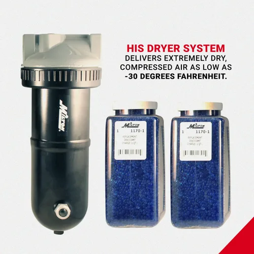 Vista 3 de Milton 1072-2 1/2" NPT Jumbo Sistema Secador Desecante con Filtro y Regulador para Pistola Pulverizadora o Herramientas Neumáticas, Incluye