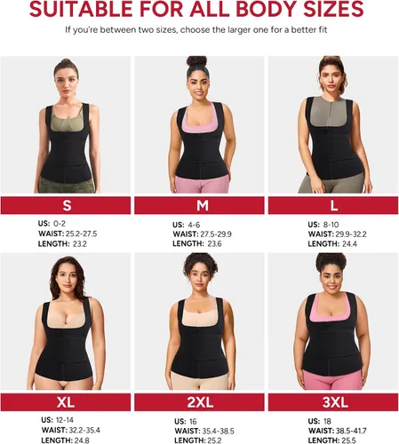 Vista 6 de GAODI - Chaleco de entrenamiento de cintura para mujer, corsé delgado, de neopreno, camiseta sin mangas con cremallera, camiseta moldeadora