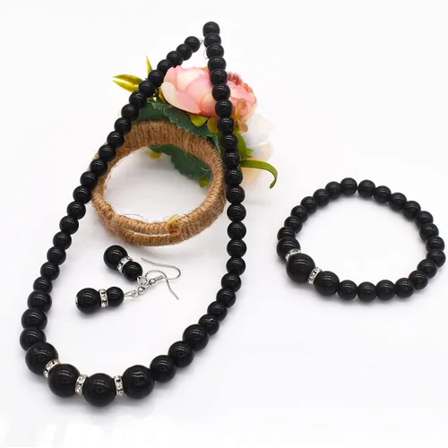 Vista 7 de CIOOU Collar de perlas de imitación para mujer, gargantilla de perlas y aretes, conjunto de joyas de boda para novia, collares de cuentas gruesas