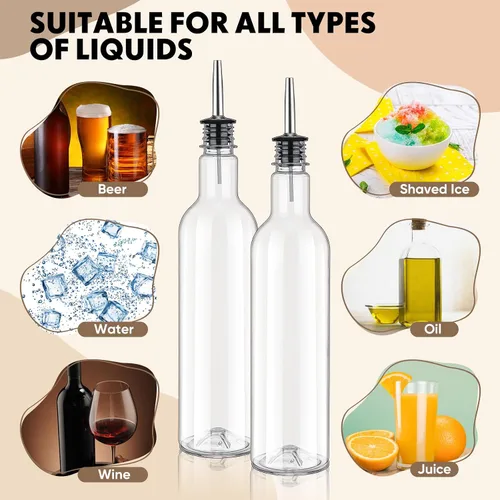 Vista 3 de 2 Pack 25 oz Syrup Bottle with Spout Pourer and Cap
