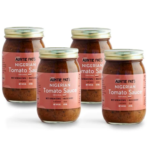 Vista 9 de Auntie Pat's - Salsa de tomate nigeriana- Vegana, estofado nigeriano, bajo en carbohidratos, arroz Jollof, ingredientes limpios, apto para dieta