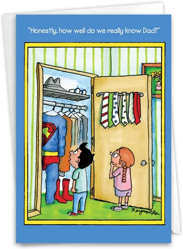 Vista 9 de NobleWorks - 1 tarjeta de felicitación del día del padre divertida - Tarjeta de humor para papá de hijo, hija, tarjeta de notas con sobre - Hojas