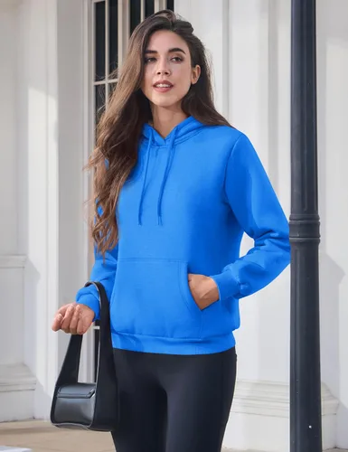 Vista 35 de MAGCOMSEN Sudaderas con capucha para mujer, con forro de sherpa, de vellón, para invierno, cálido, pesado, de algodón, con bolsillo