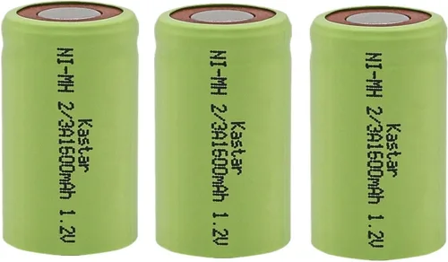 Vista 6 de Kastar Paquete de 2 baterías Ni-MH de repuesto de 2/3A 1.2V 1600mAh para dispositivos controlados por radio, herramientas y juguetes eléctricos