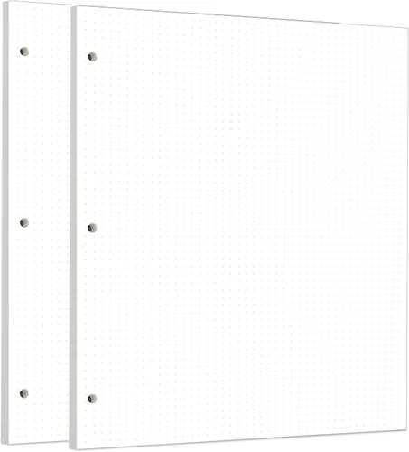 Vista 41 de Zelten 1 paquete A5 de 80 hojas/160 páginas 4 en 1 rayado cuadrado punteado en blanco hojas sueltas perforadas papel de repuesto de papel